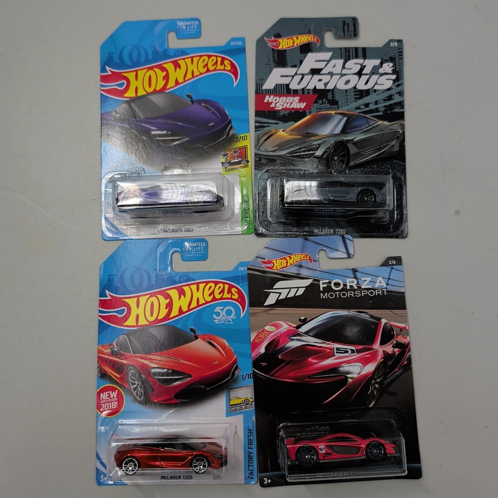 Hot Wheels McLaren 4 Car Lot 720S P1 Forza Fast & Furious Exotics Factory Fresh